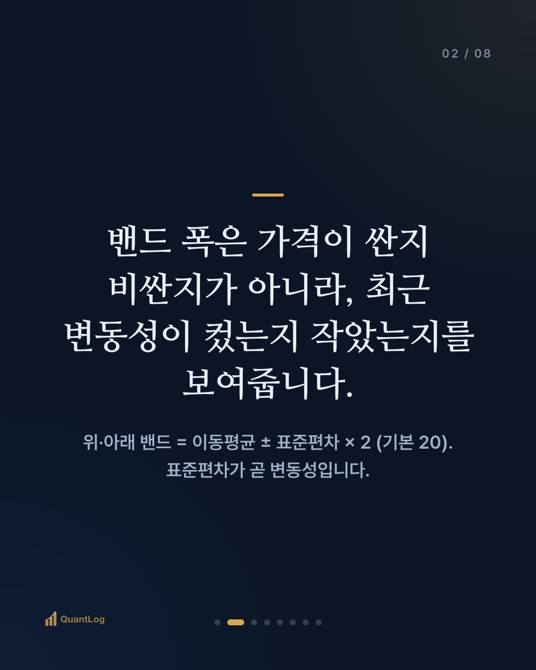 볼린저밴드란 — 밴드가 좁아질 때 무슨 일이 생기나