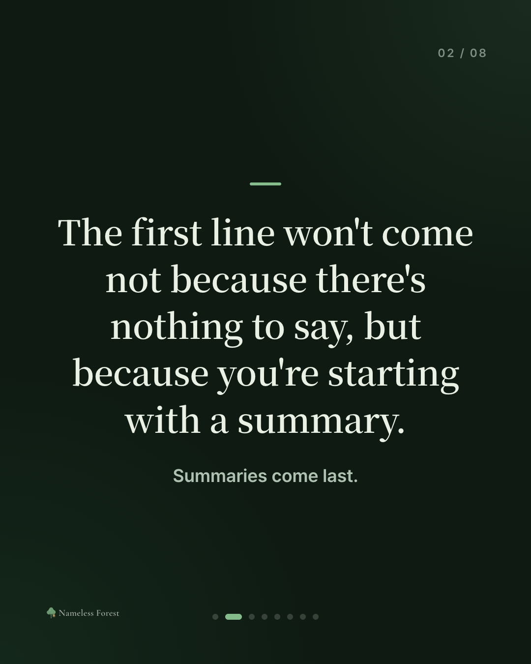 When You Don't Know How to Start the First Line