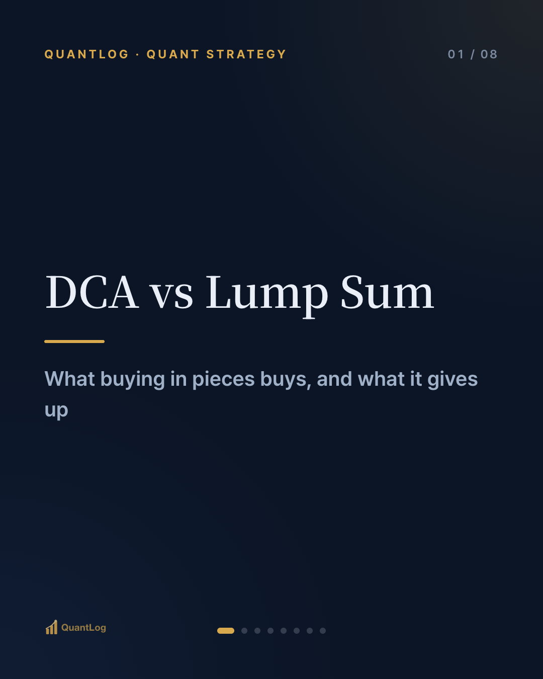 DCA vs Lump Sum — What Buying in Pieces Buys, and What It Gives Up