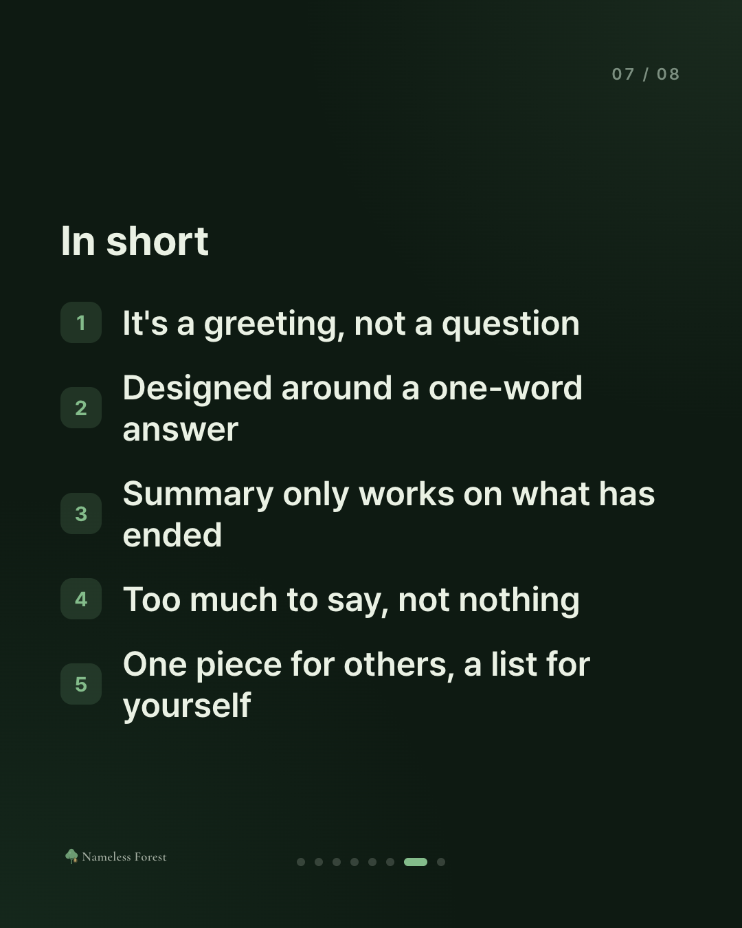 When "How Have You Been" Is Hard to Answer