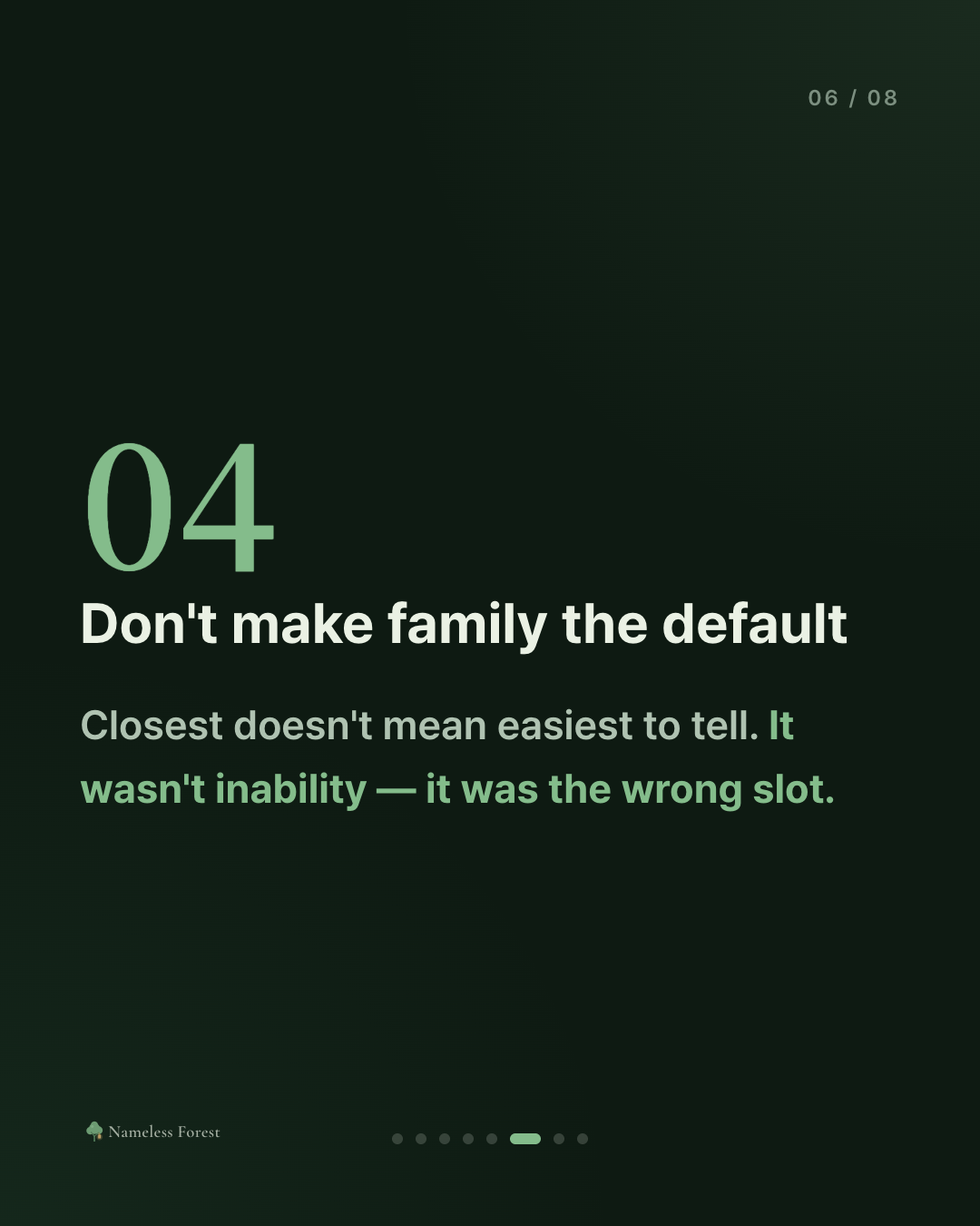 Why Family Is the Hardest to Tell