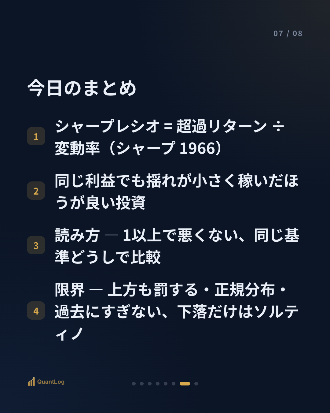シャープレシオとは — リターンだけを見てはいけない理由