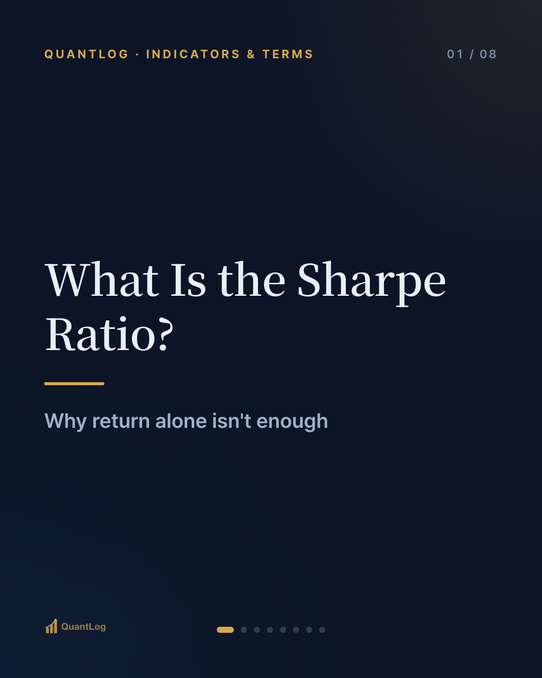 What Is the Sharpe Ratio? — Why Return Alone Isn't Enough
